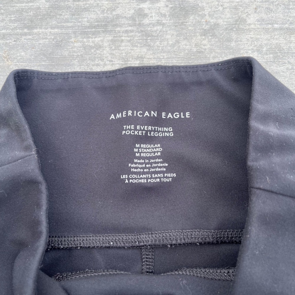 American Eagle The Everything Pocket Legging Black High Waisted Womens Medium - Picture 2 of 4